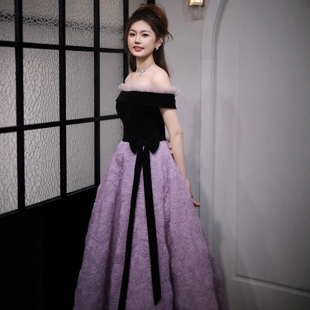 Purple Ball Gown Plus Size Formal Dress