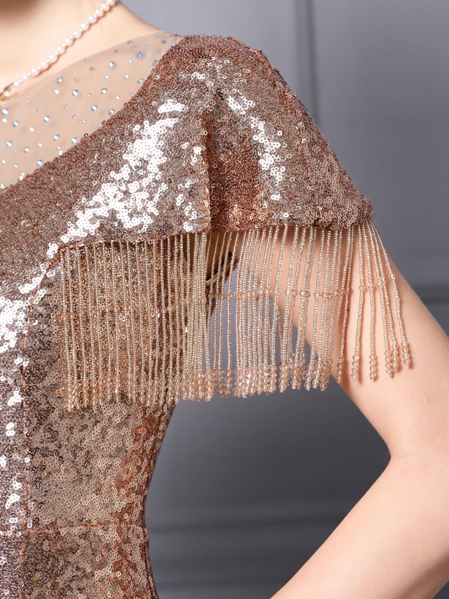 Champagne Long Prom Dress