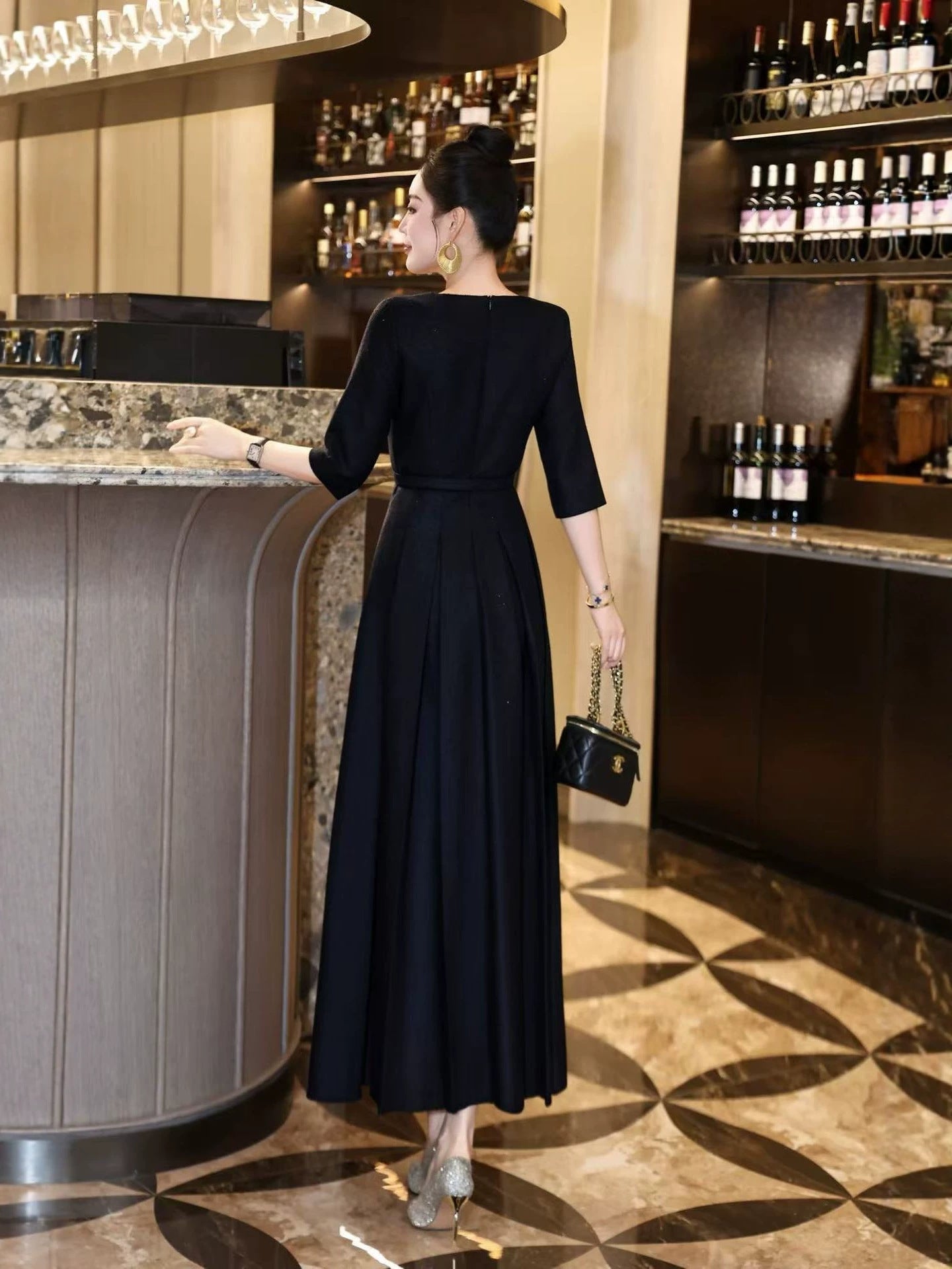 White V-Neck Ball Gown Long Prom Dress