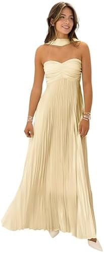 Champagne Satin Ruched Bridesmaid Dress