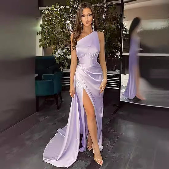 Satin One-Shoulder Bridesmaid Dress