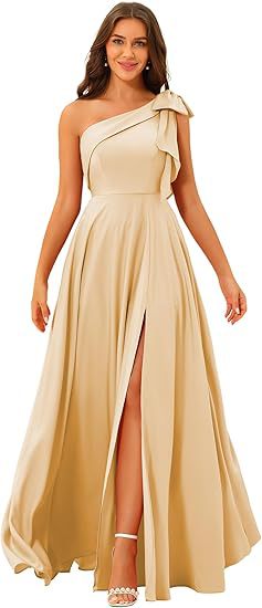 Satin Bow Bridesmaid Dress