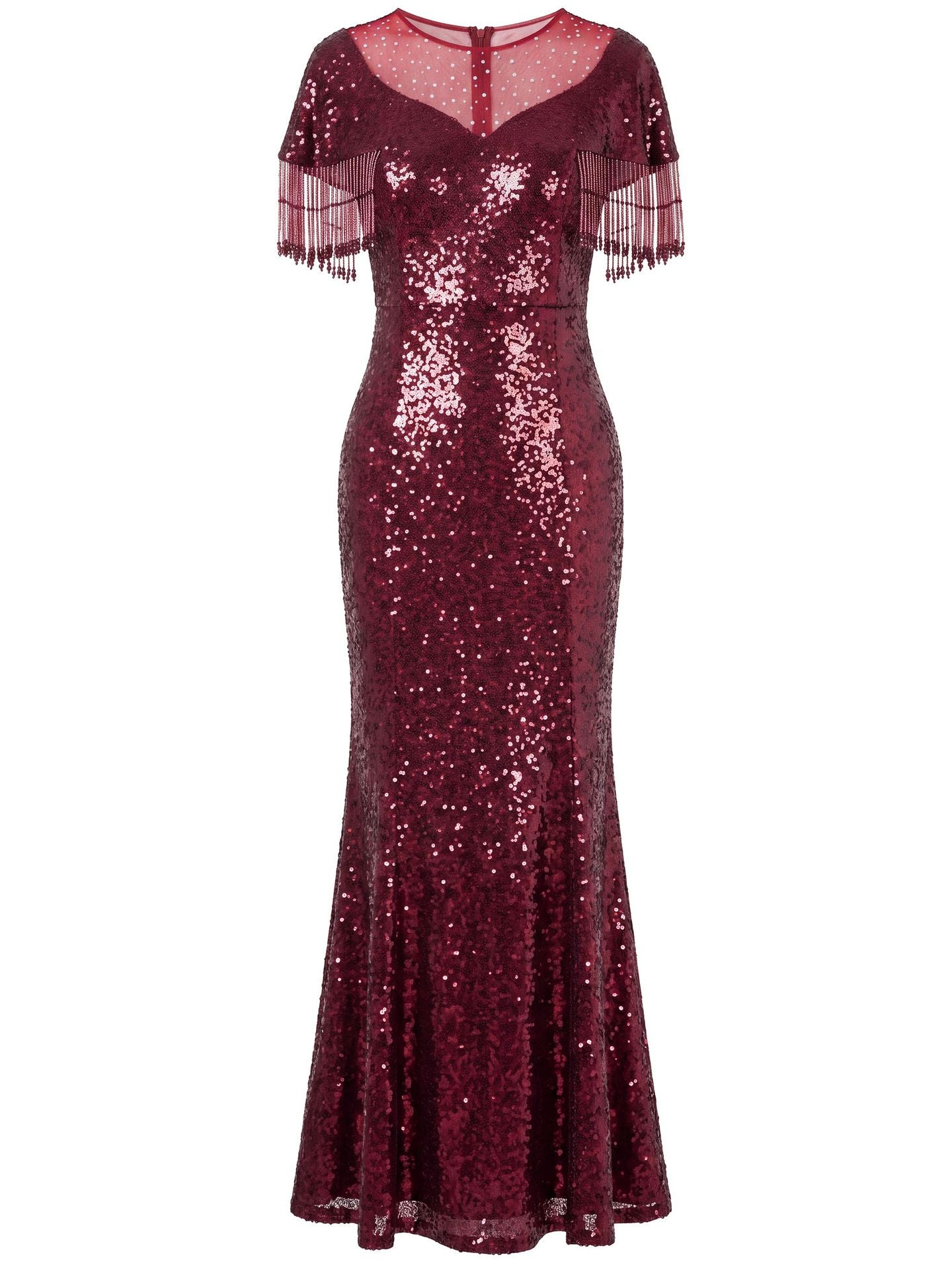 Formal Burgundy Long Prom Dress