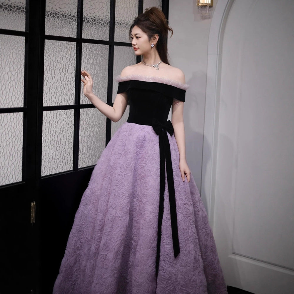 Purple Ball Gown Plus Size Formal Dress