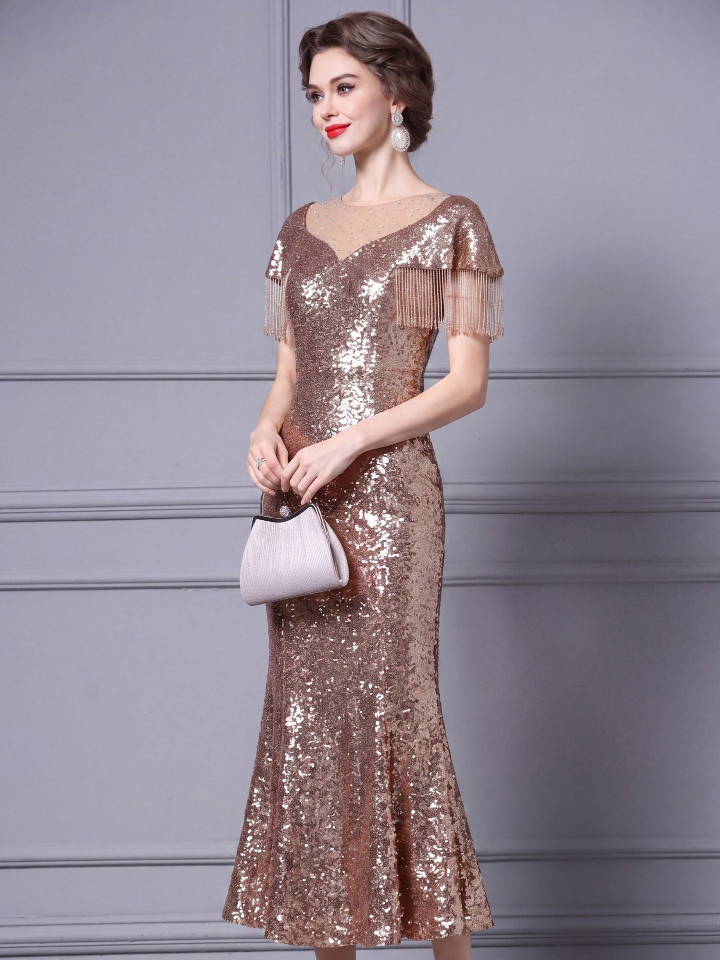 Champagne Long Prom Dress