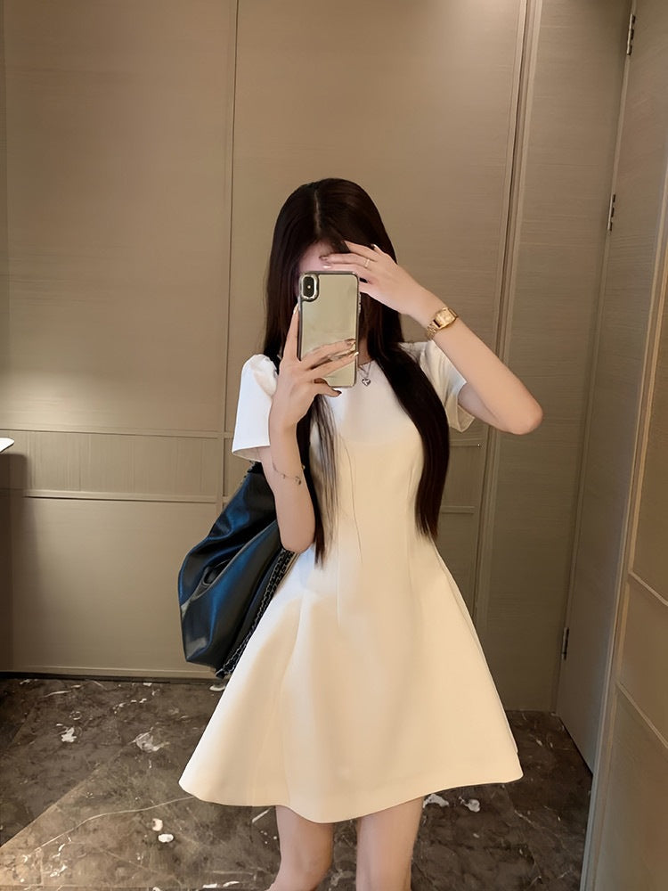 White Short Sleeve Short Homecoming Dress