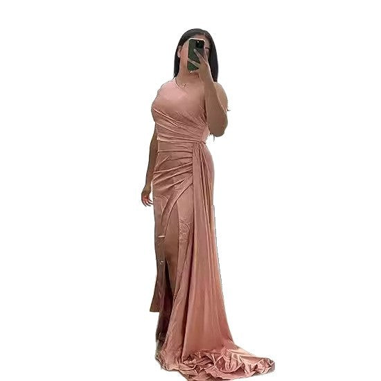 Satin One-Shoulder Bridesmaid Dress