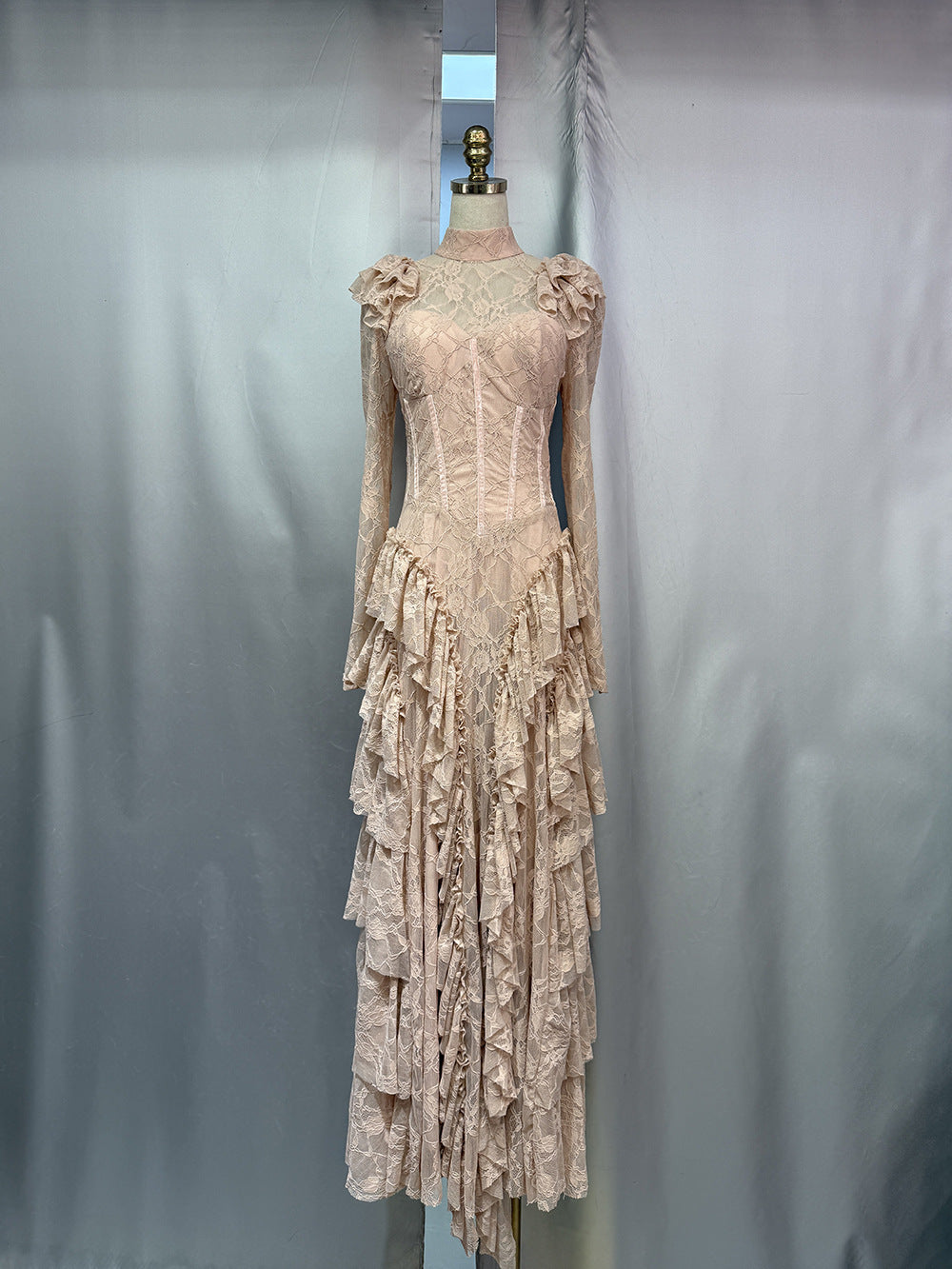 Lace Ball Gown Long Prom Dress