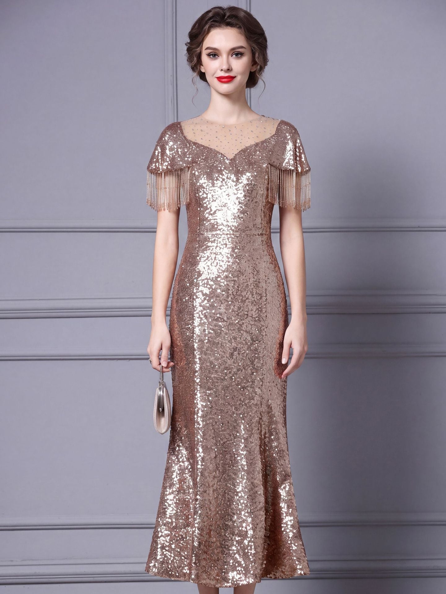 Champagne Long Prom Dress