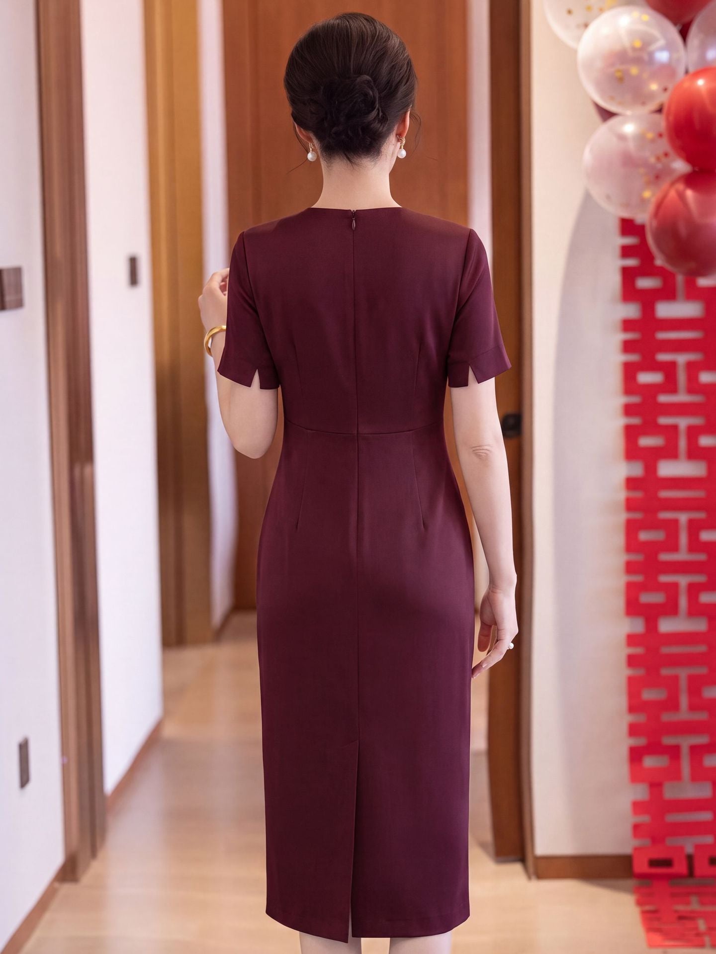 Wine Plus Size Formal Dress