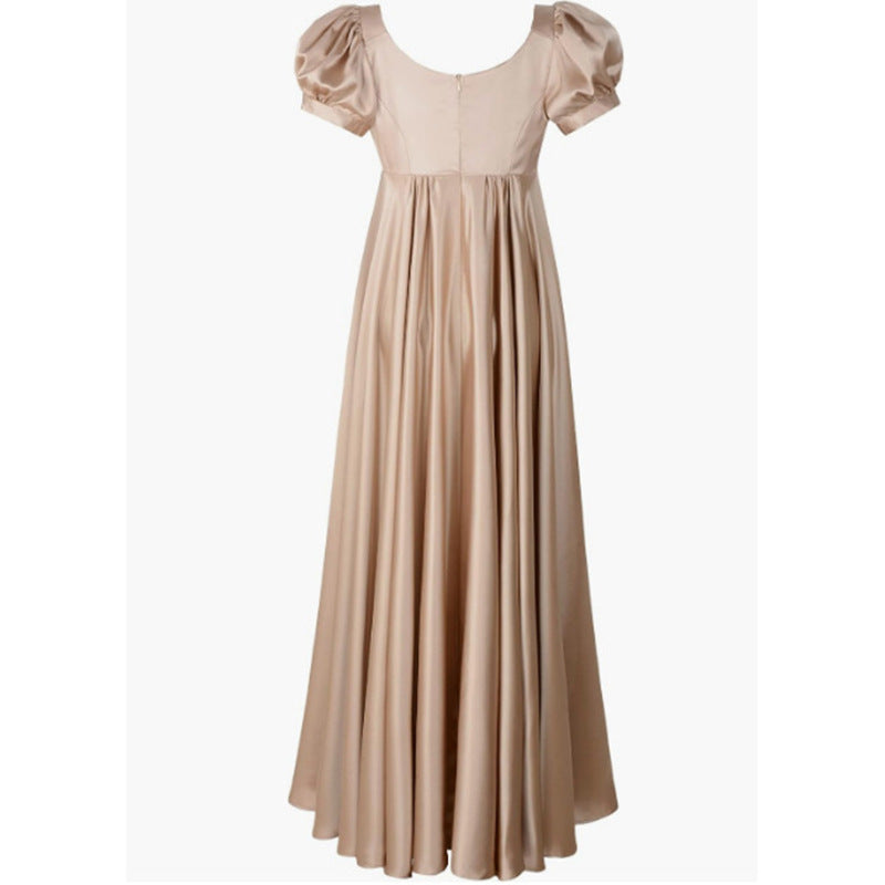 Navy Satin Bridesmaid Dress