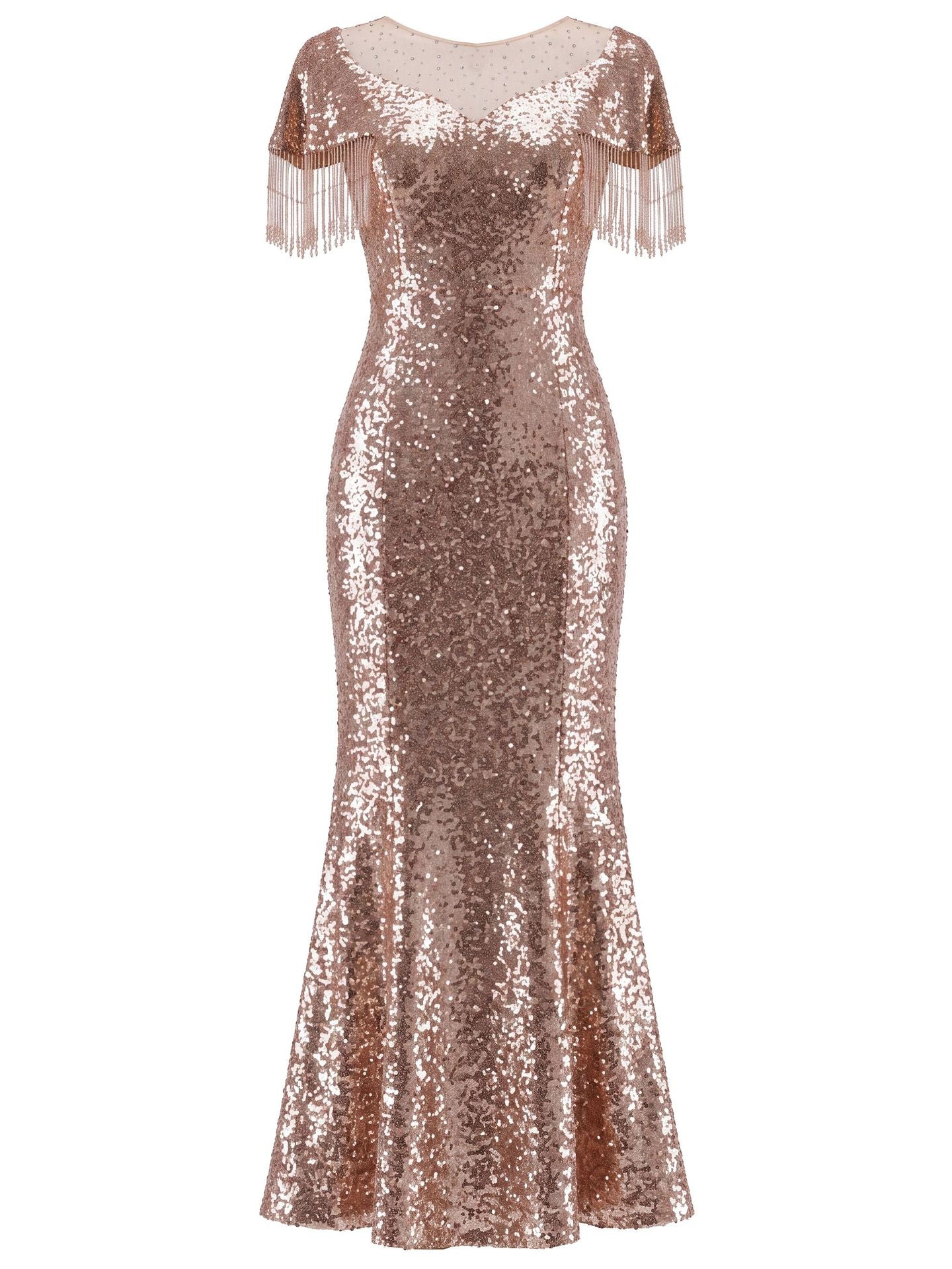 Champagne Long Prom Dress