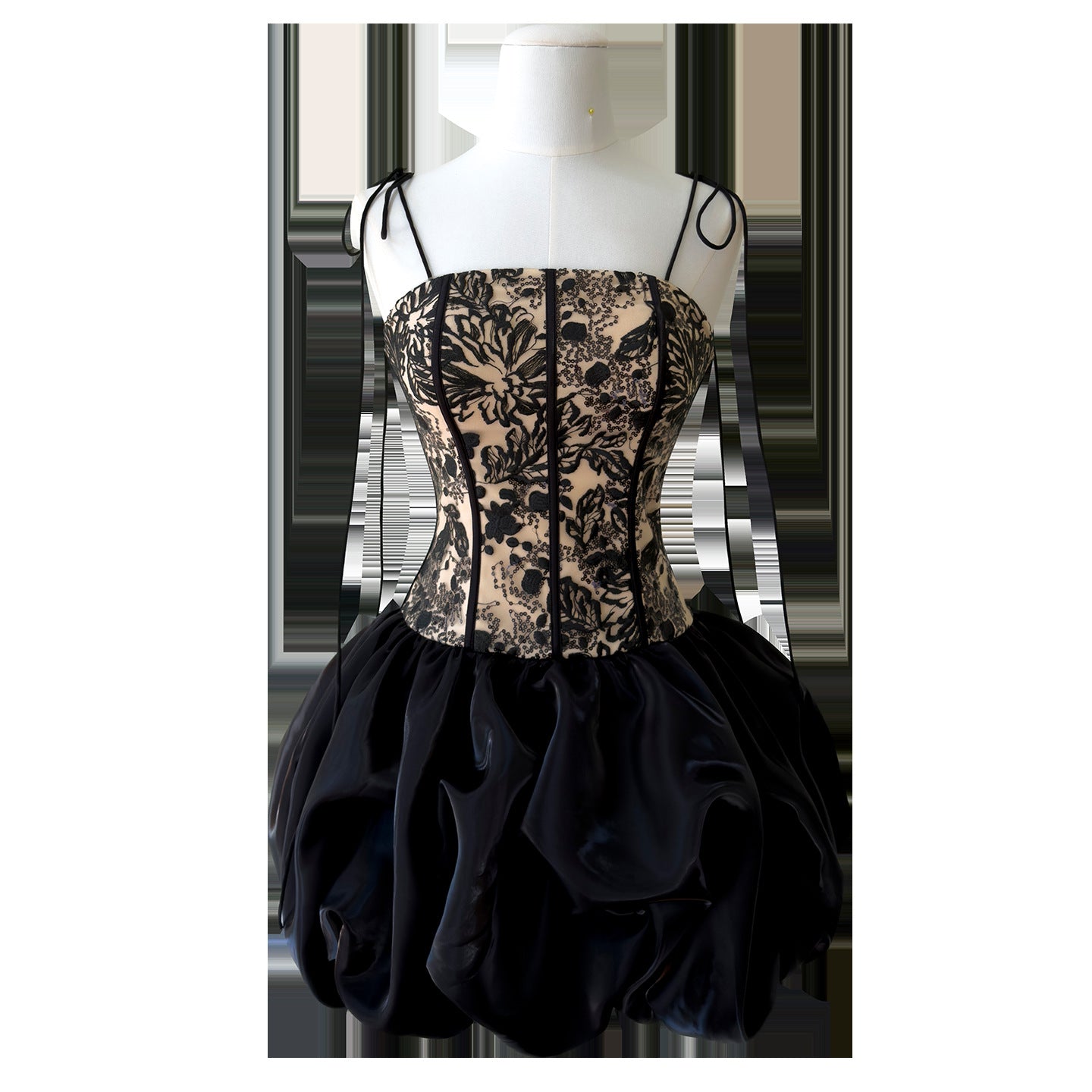 Black Lace Spaghetti Strap Short Homecoming Dress