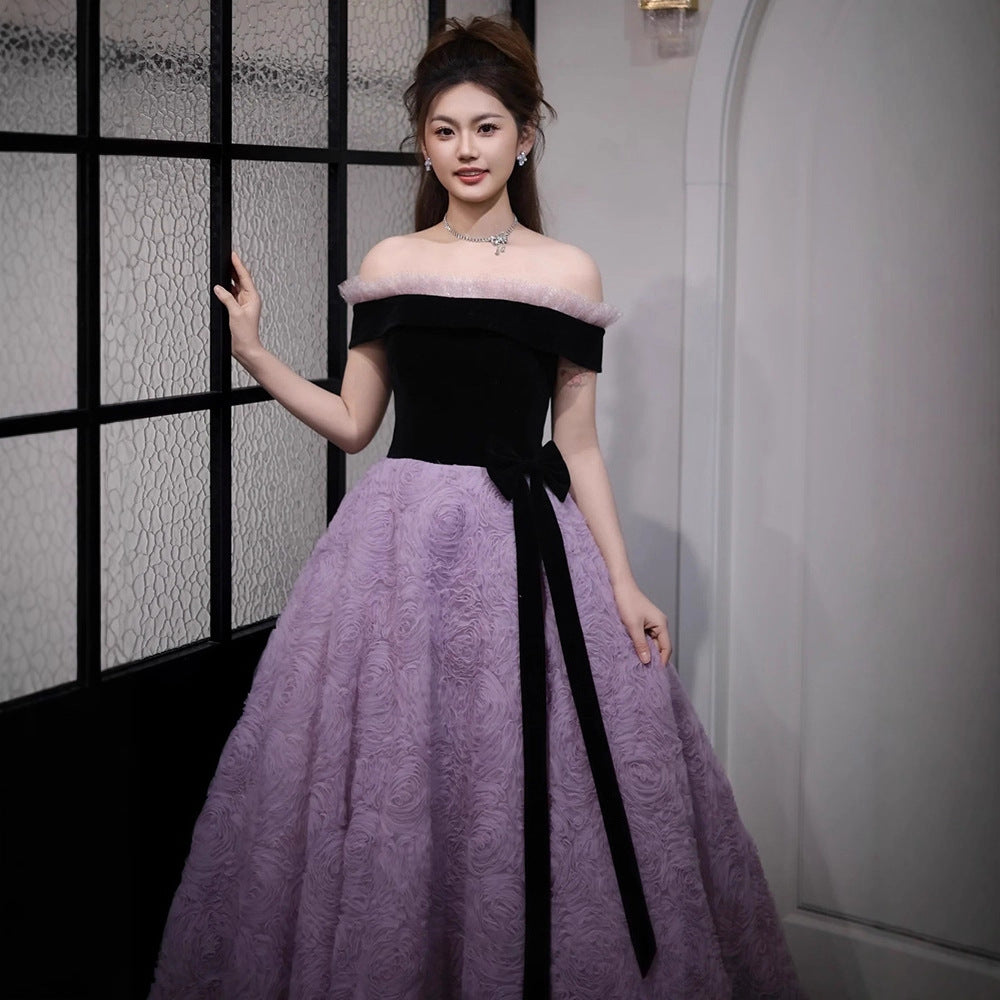 Purple Ball Gown Plus Size Formal Dress