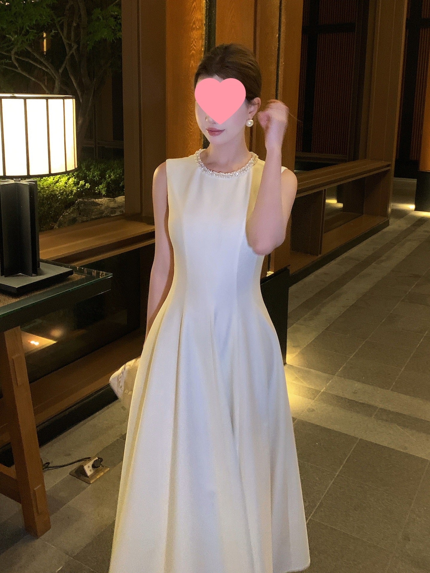 White Sleeveless Ball Gown Long Prom Dress