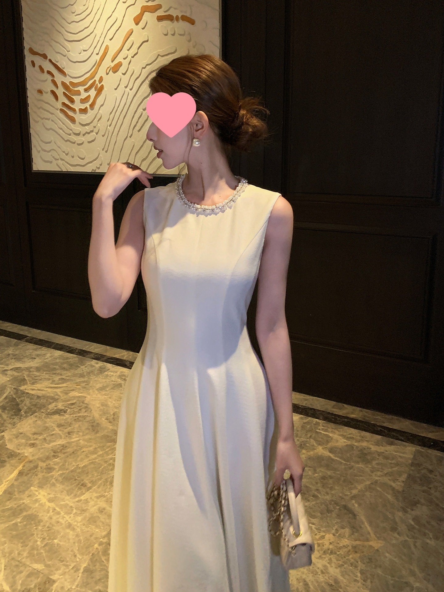 White Sleeveless Ball Gown Long Prom Dress