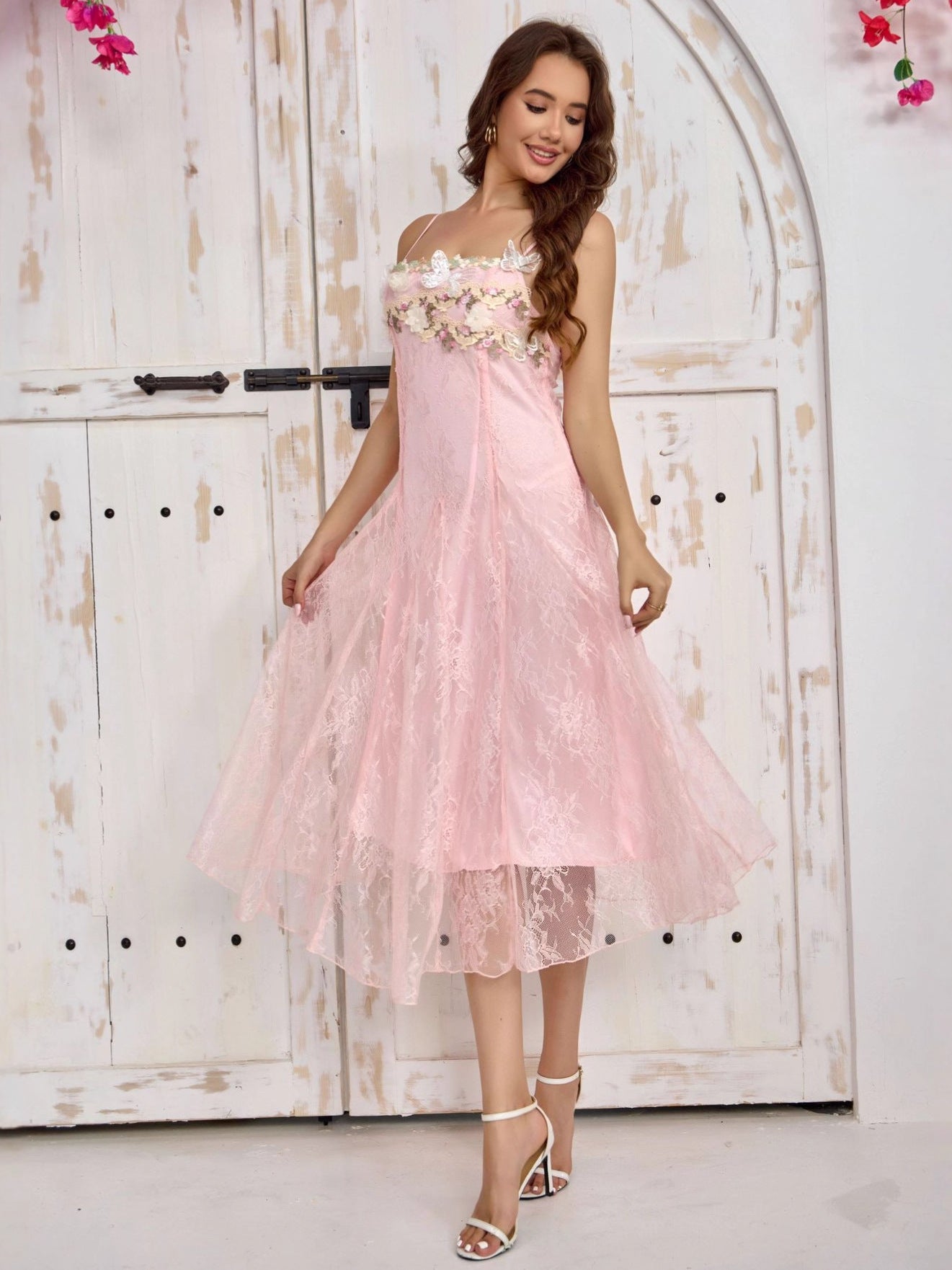 Tulle Spaghetti Strap Long Prom Dress