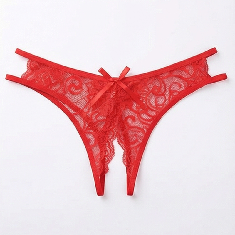 Red Lace Floral Lingerie Set