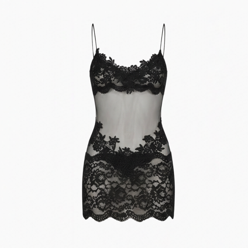 Black Lace Slip Dress