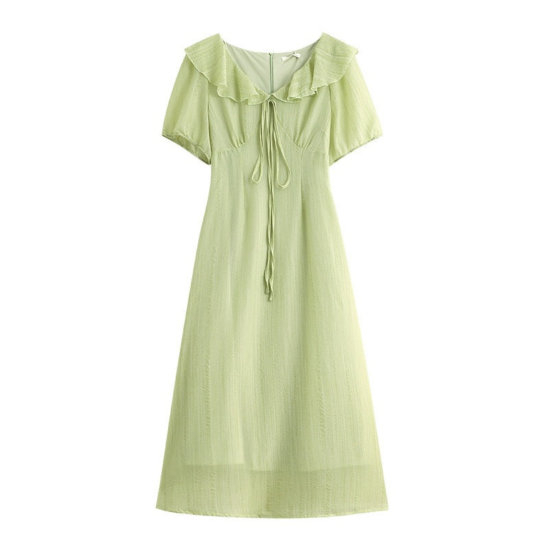 Green Puff Sleeve Corset Plus Size Formal Dress