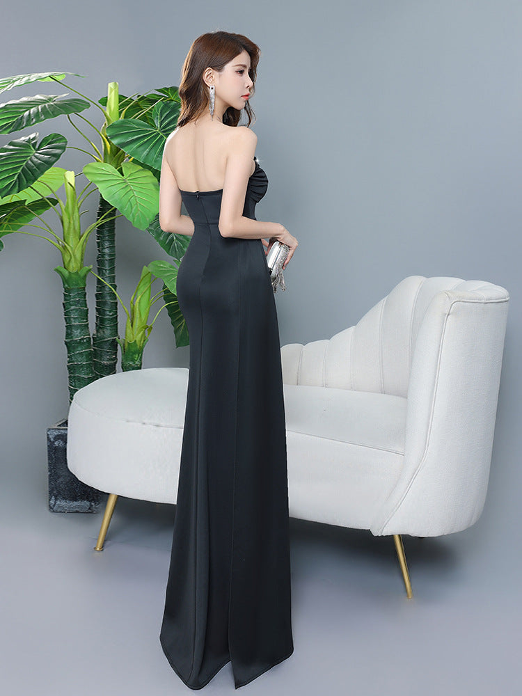 Strapless Rhinestone Long Prom Dress