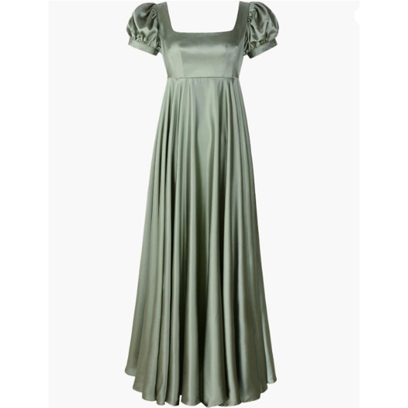 Emerald Satin Bridesmaid Dress