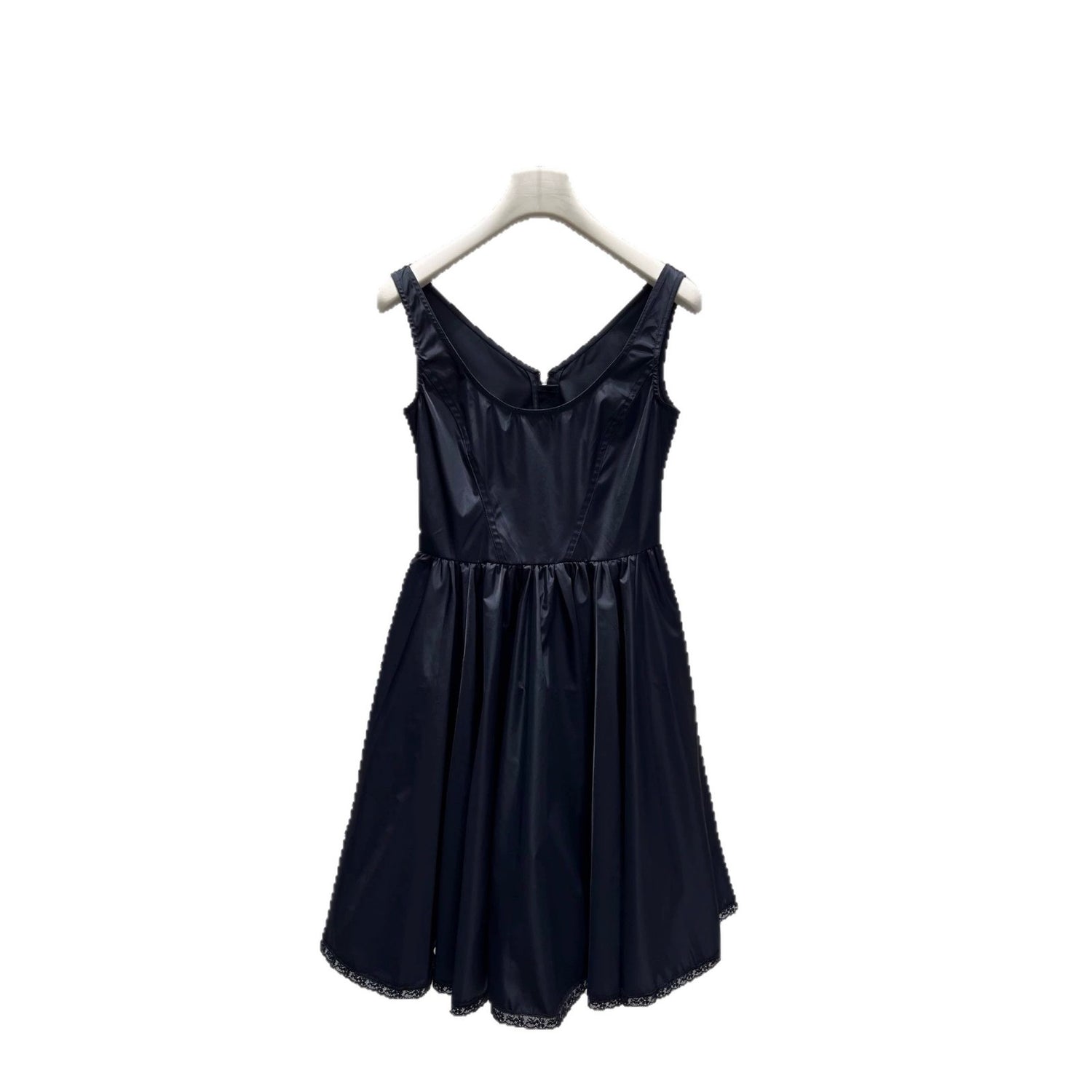 Formal Black Satin Spaghetti Strap Wedding Guest Dress