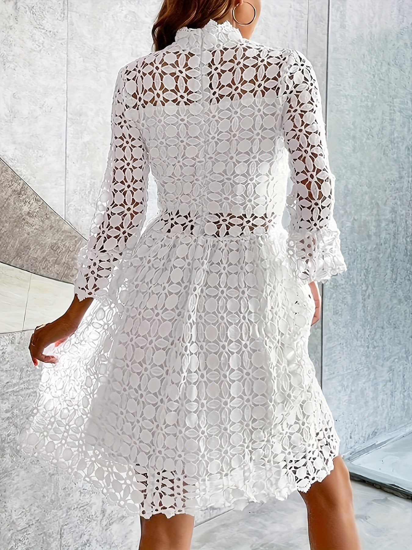 White Lace Wedding Guest Dress