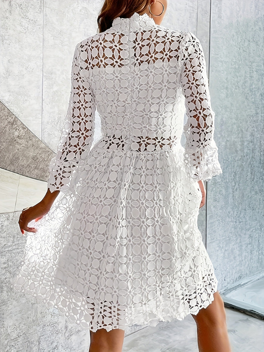 White Lace Wedding Guest Dress