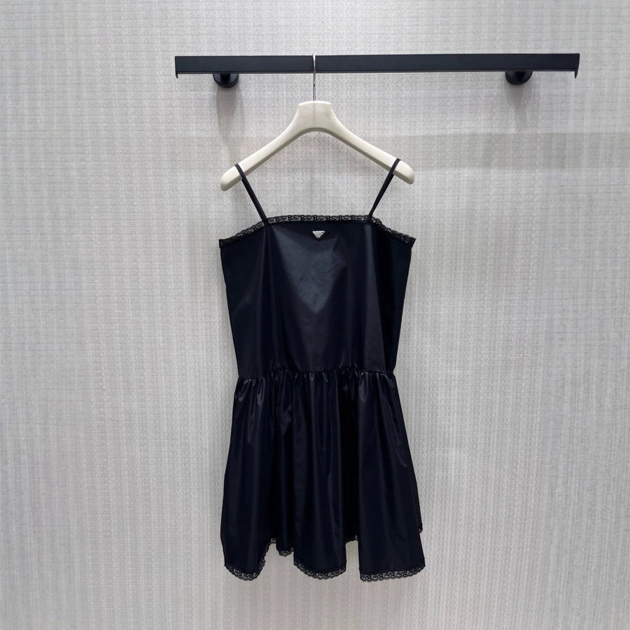 Black Spaghetti Strap Wedding Guest Dress
