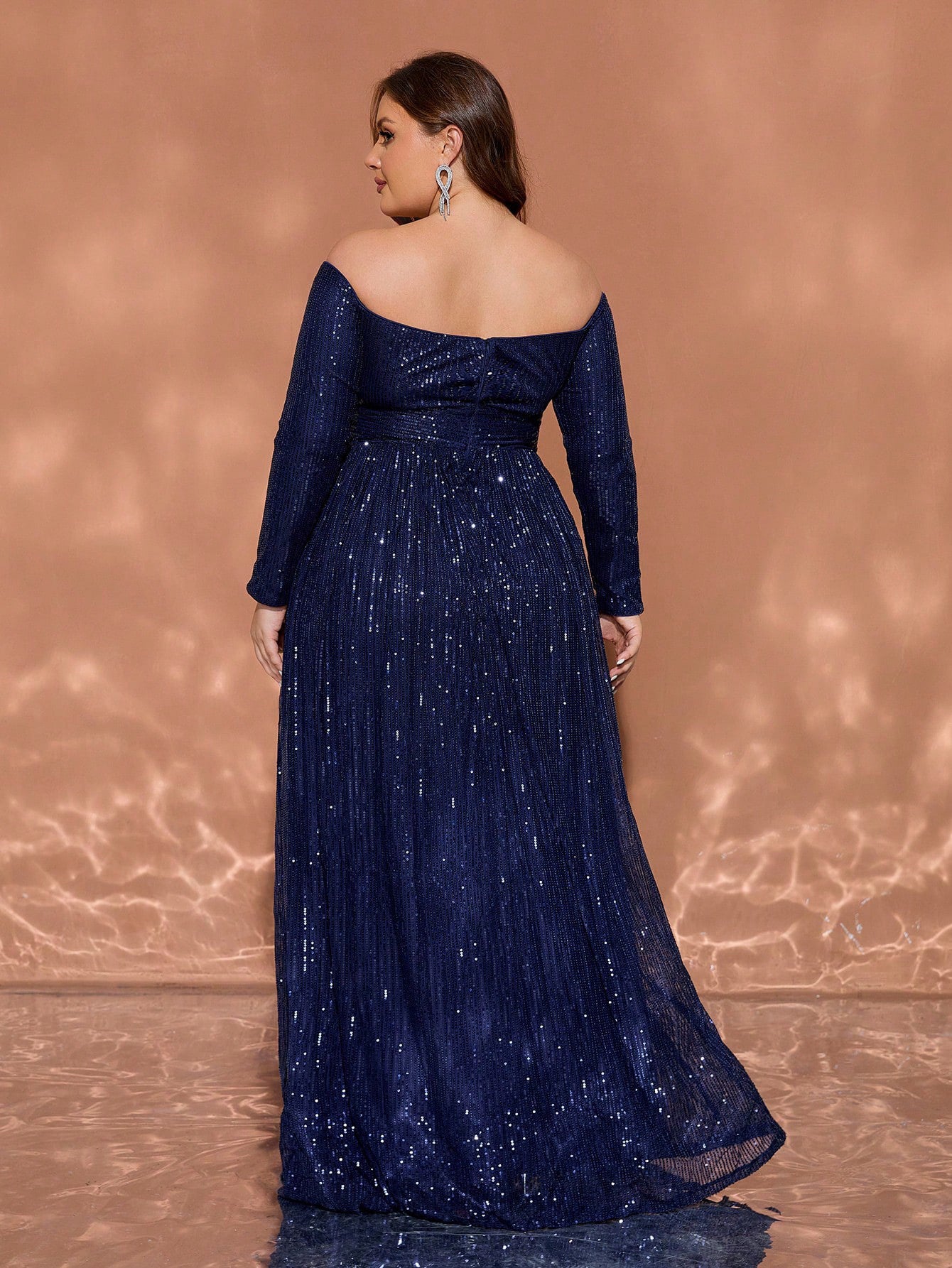 Sequin Backless Bridesmaid Dress
