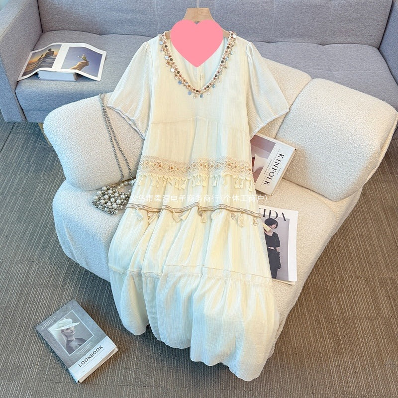 Apricot V-Neck Bodycon Plus Size Formal Dress