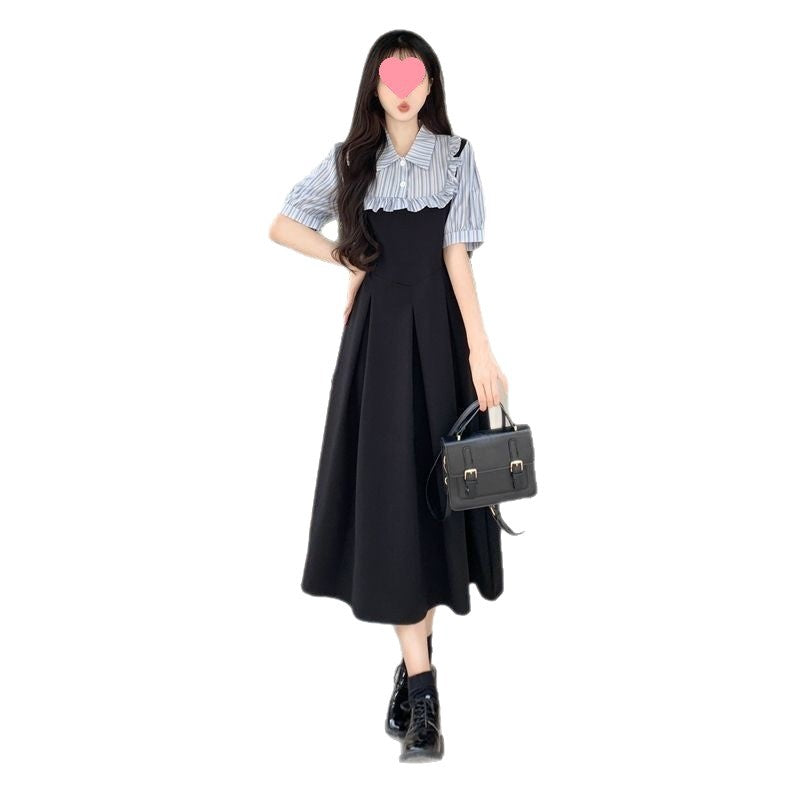 Black Two Piece A-Line Plus Size Formal Dress