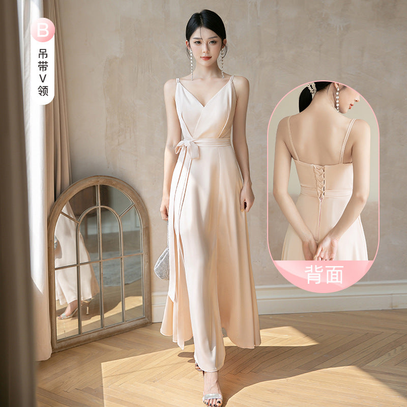 Champagne Satin Bridesmaid Dress