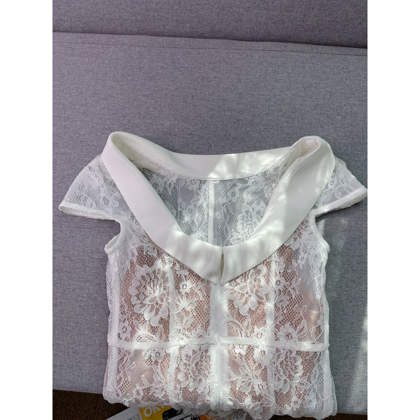 White Lace Graduation Dress