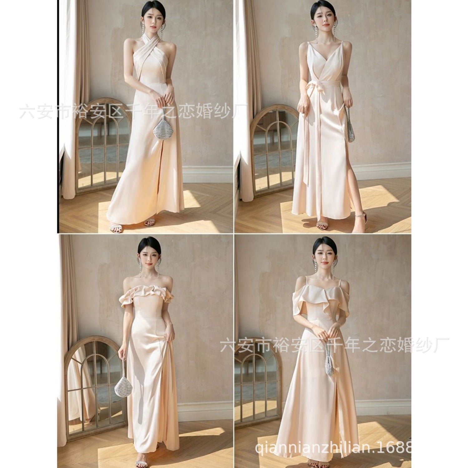 Champagne Satin Bridesmaid Dress