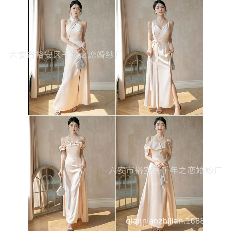 Champagne Satin Bridesmaid Dress