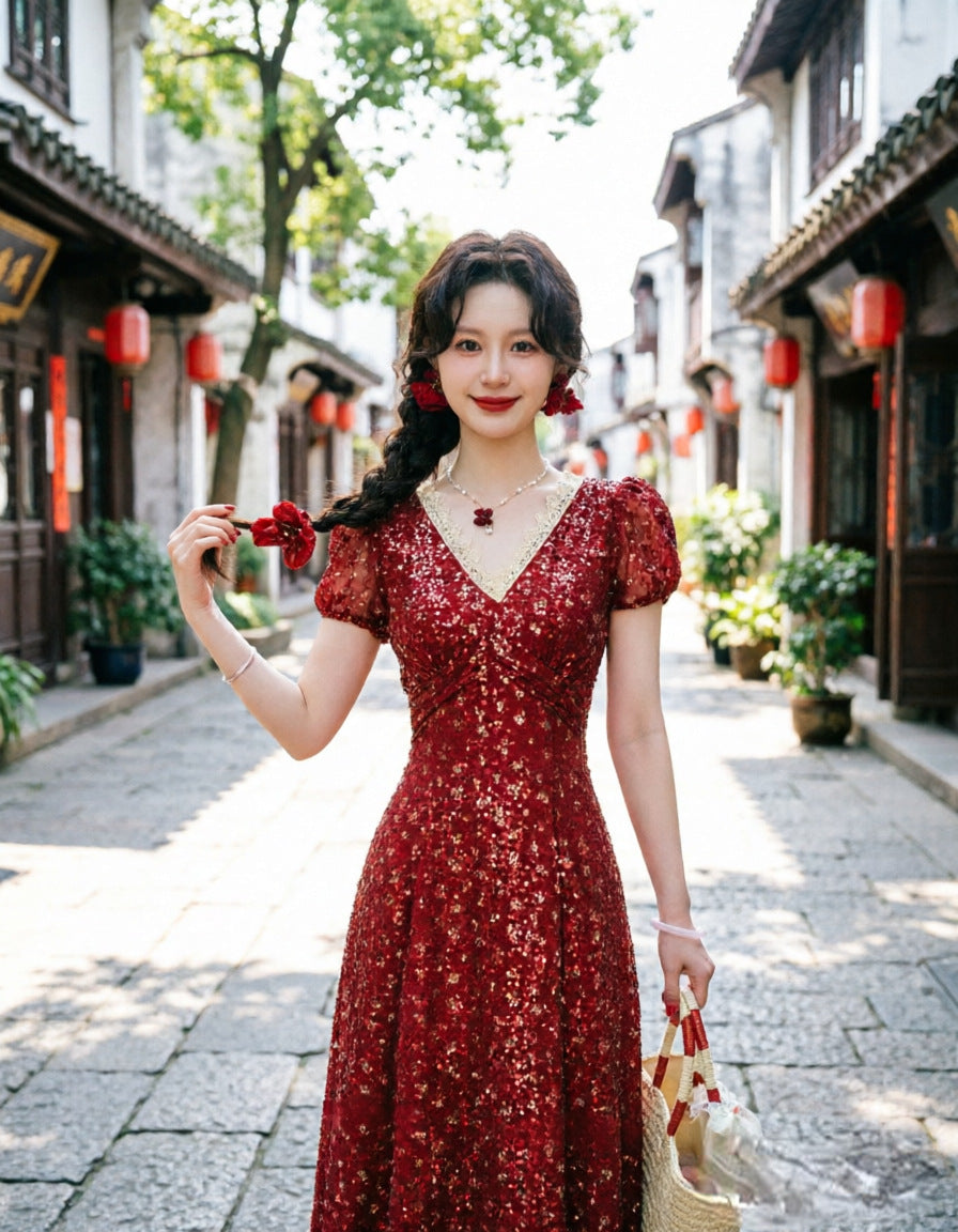 Evening Red Plus Size Formal Dress