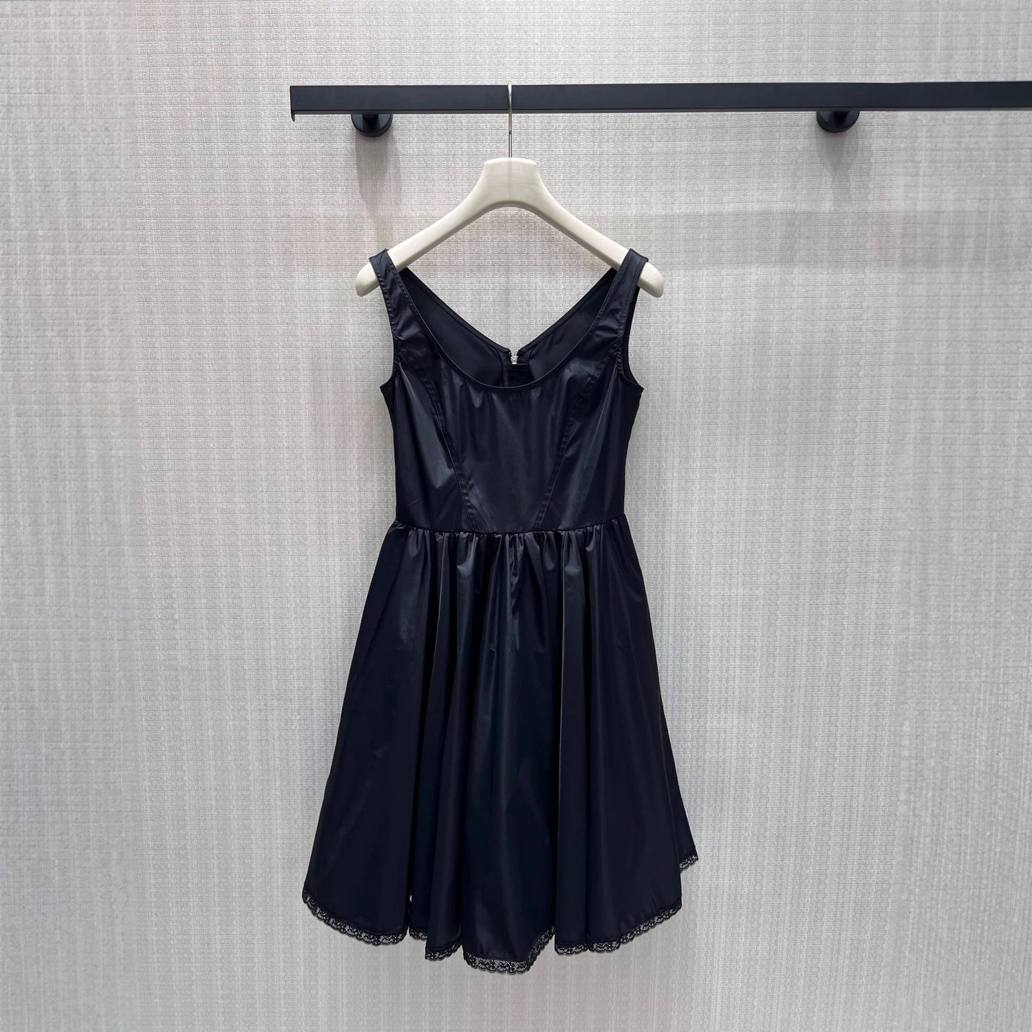Formal Black Satin Spaghetti Strap Wedding Guest Dress