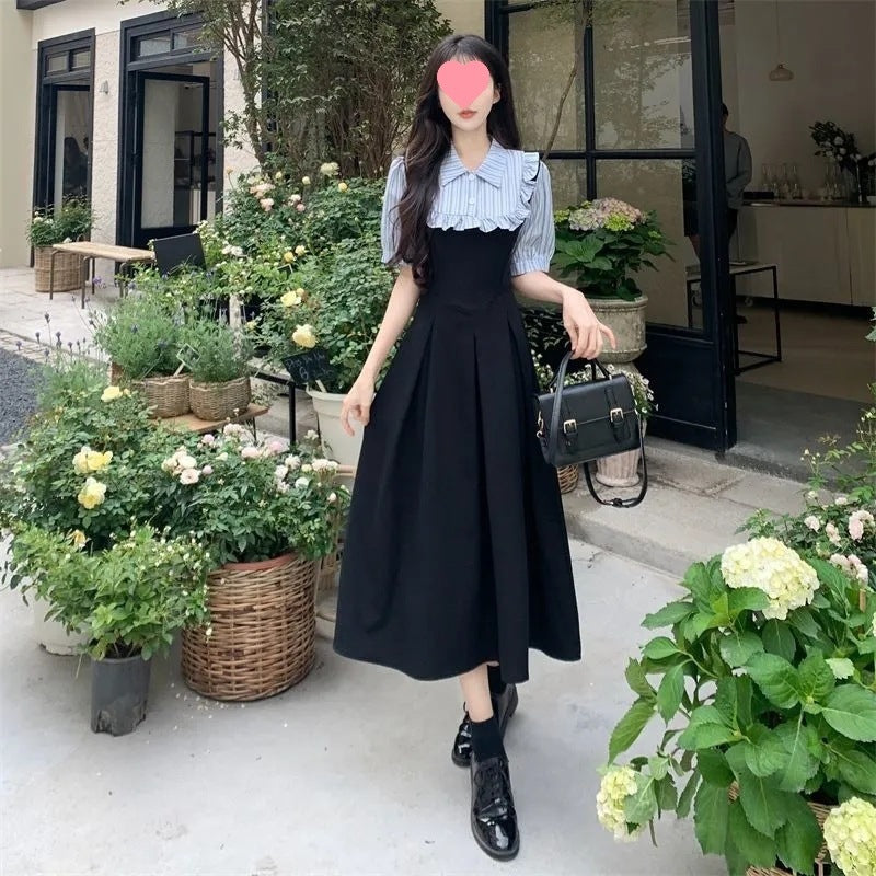 Black Two Piece A-Line Plus Size Formal Dress