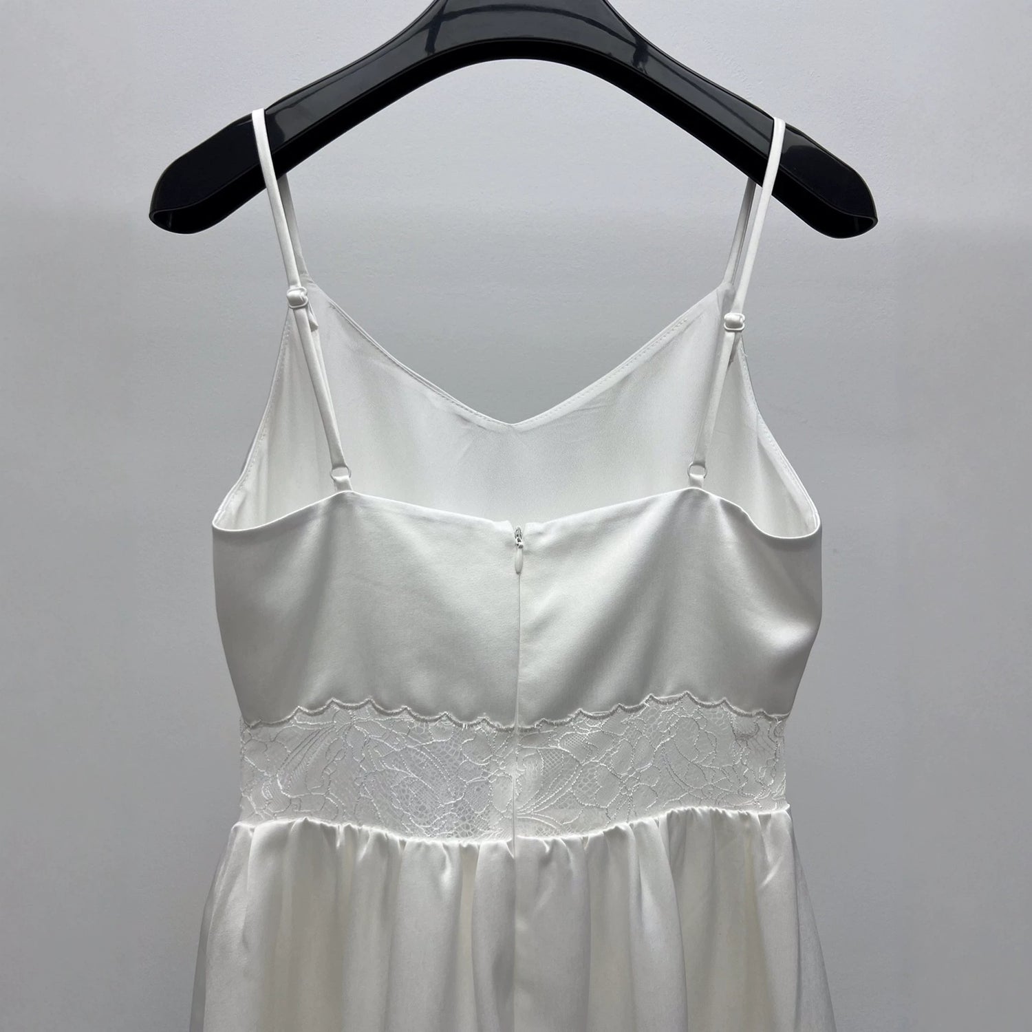 White Satin Lace Graduation Dress
