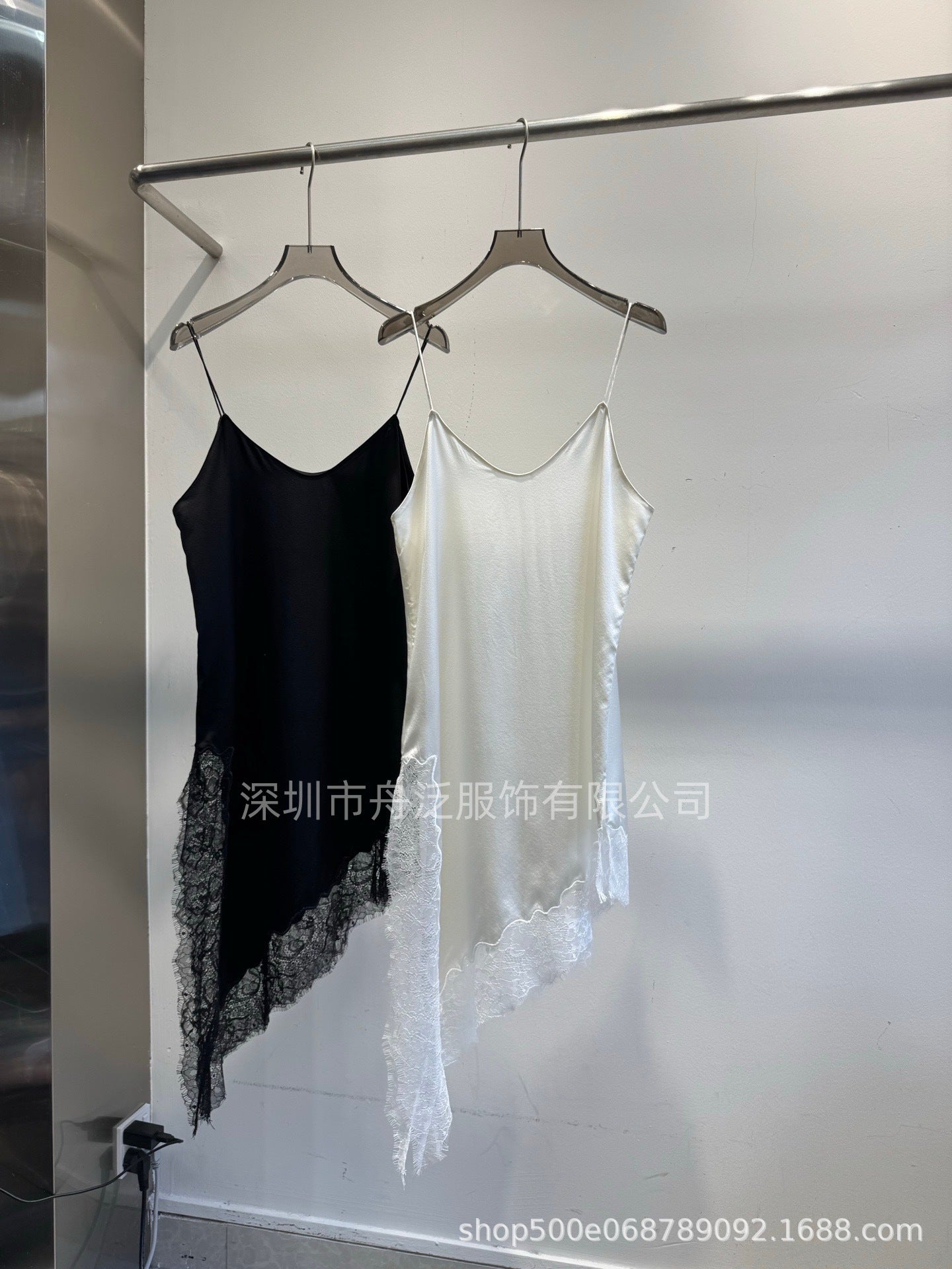 Black Satin Lace Graduation Dress