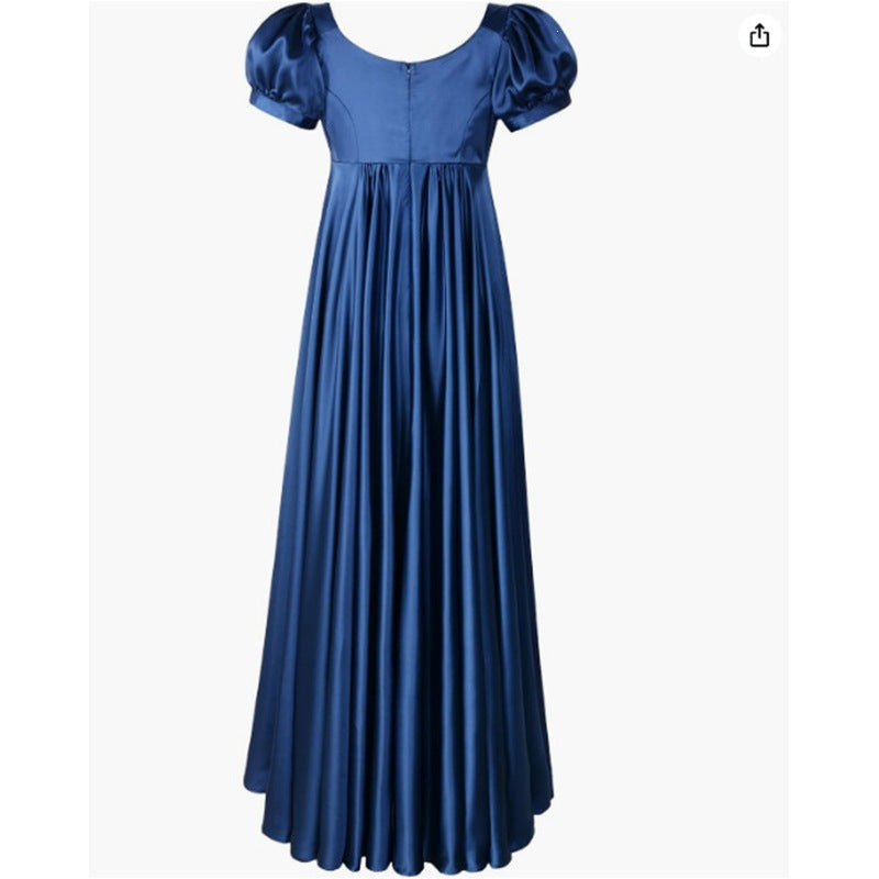 Grey Satin Bridesmaid Dress