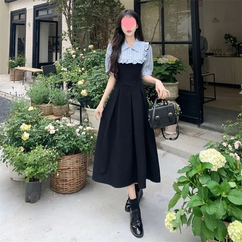 Black Two Piece A-Line Plus Size Formal Dress