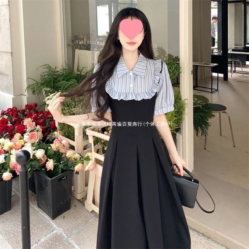 Black Two Piece A-Line Plus Size Formal Dress