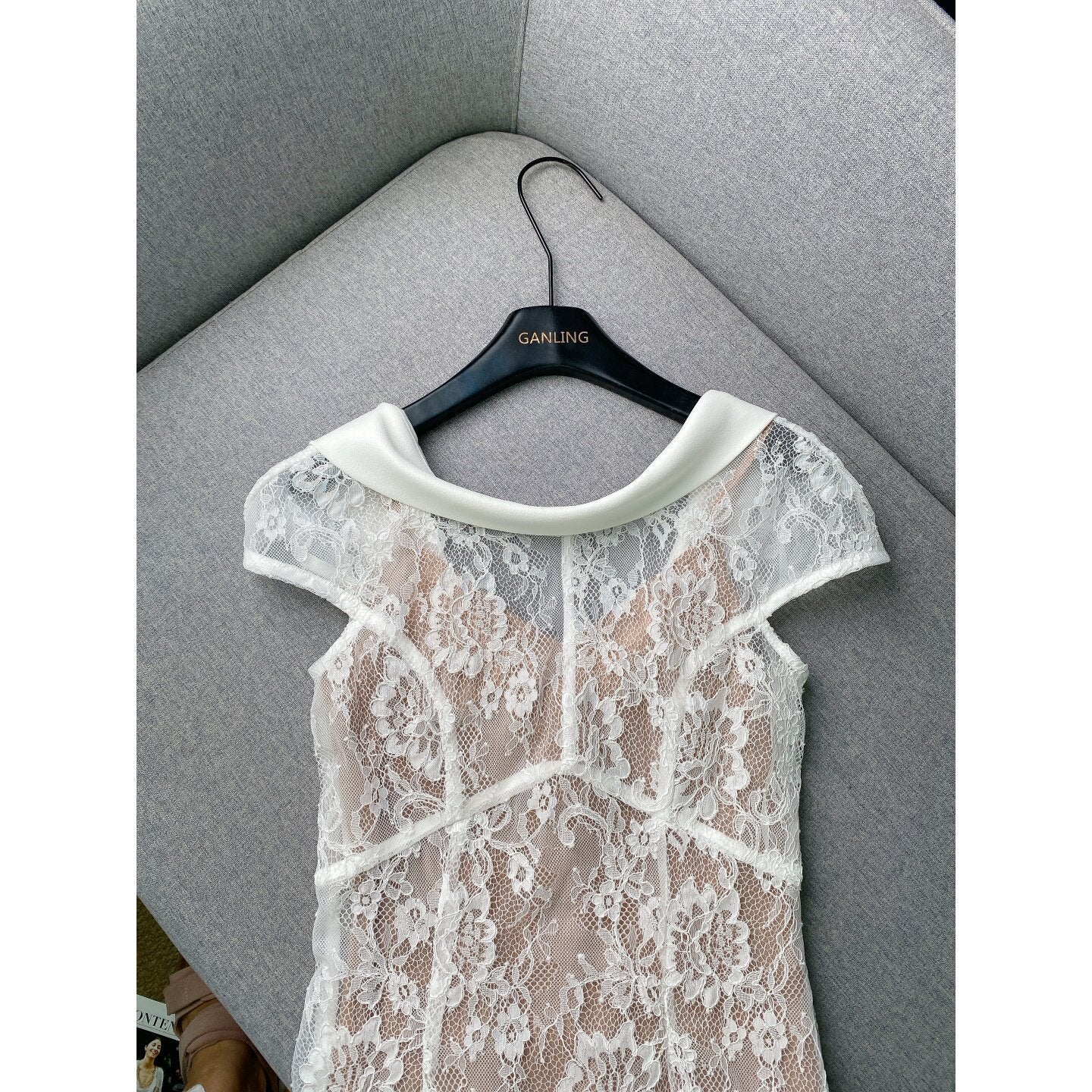 White Lace Graduation Dress