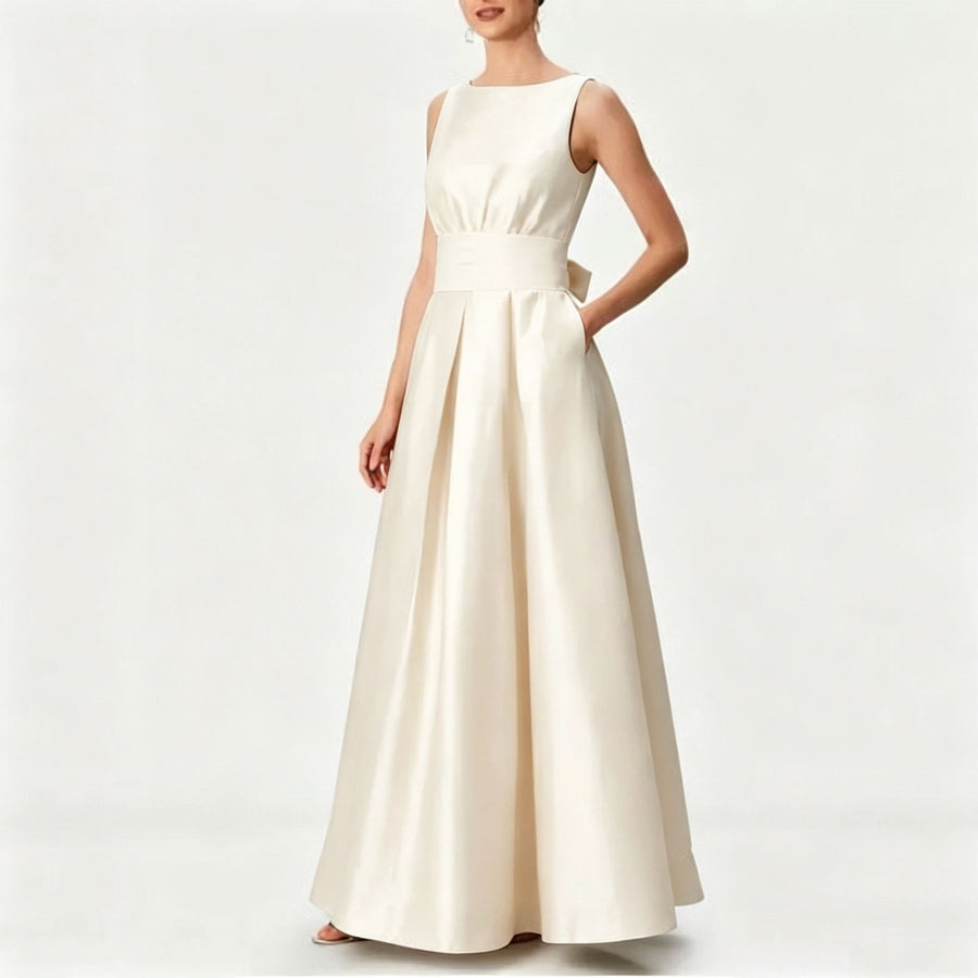 Ivory Satin Bridesmaid Dress