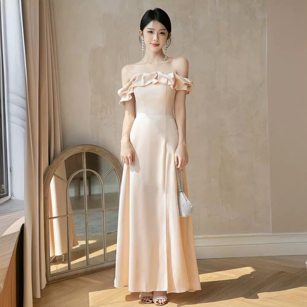 Champagne Satin Bridesmaid Dress