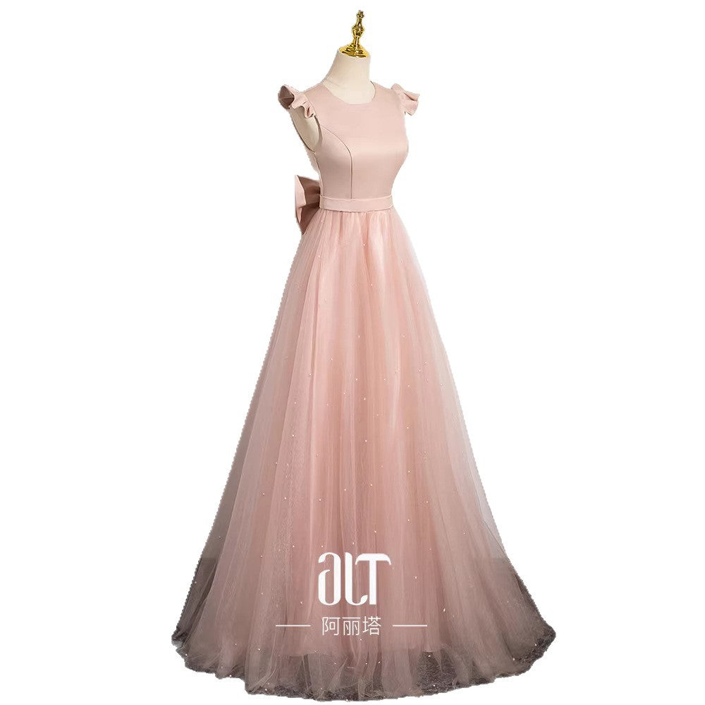 Black Maxi Satin Bridesmaid Dress