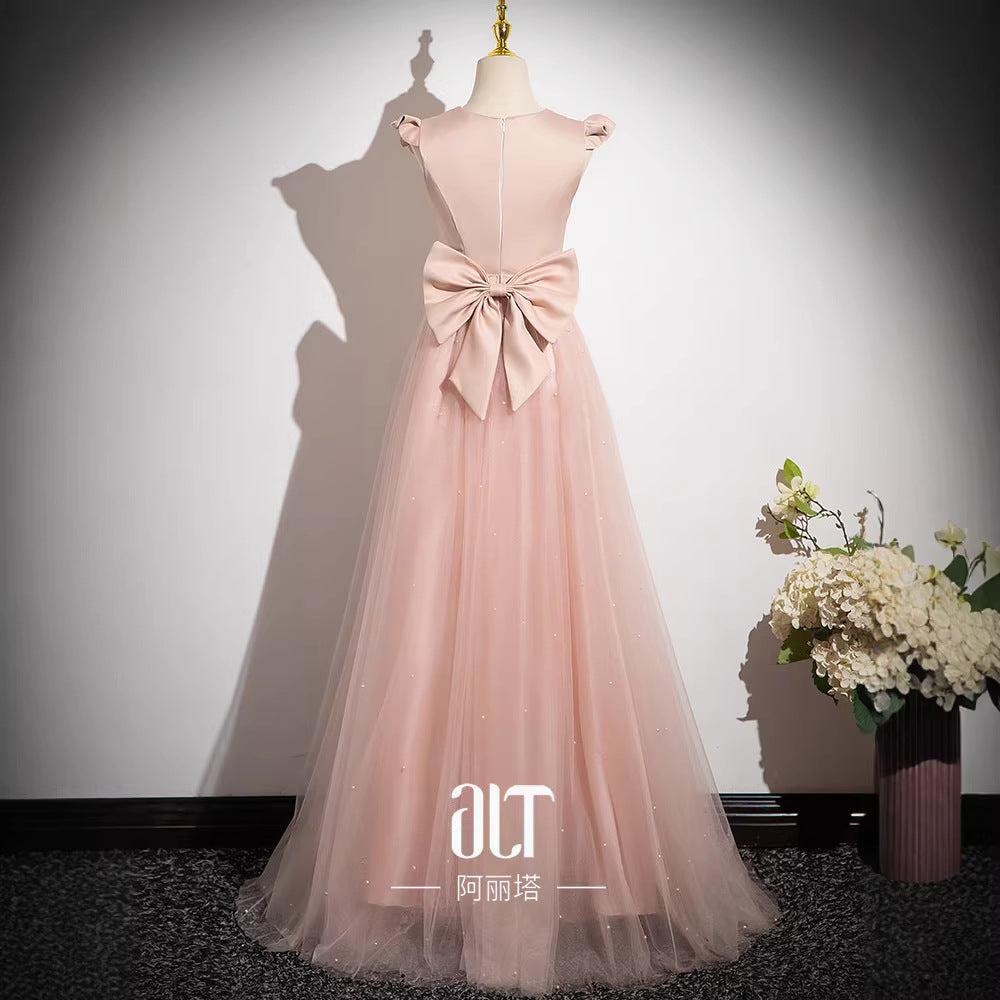 Black Maxi Satin Bridesmaid Dress